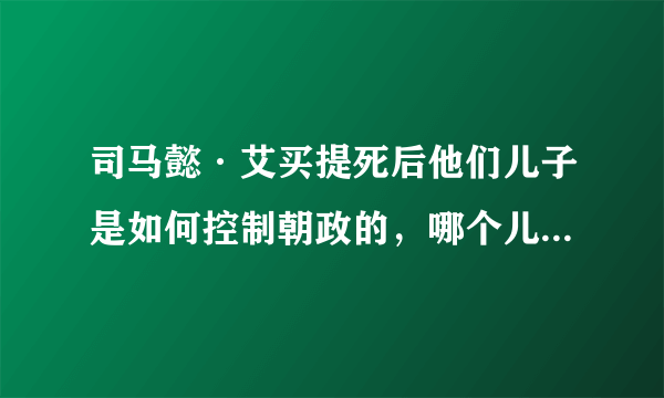 司马懿·艾买提死后他们儿子是如何控制朝政的，哪个儿子统治了朝政？