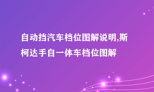 自动挡汽车档位图解说明,斯柯达手自一体车档位图解