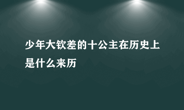 少年大钦差的十公主在历史上是什么来历