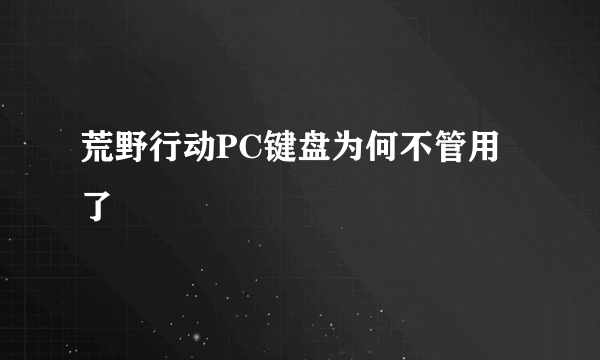 荒野行动PC键盘为何不管用了