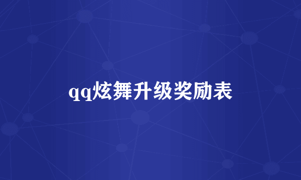 qq炫舞升级奖励表