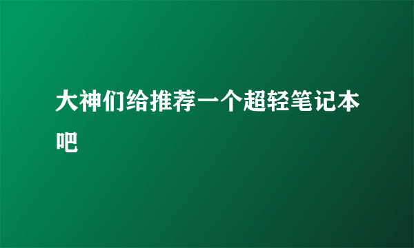 大神们给推荐一个超轻笔记本吧