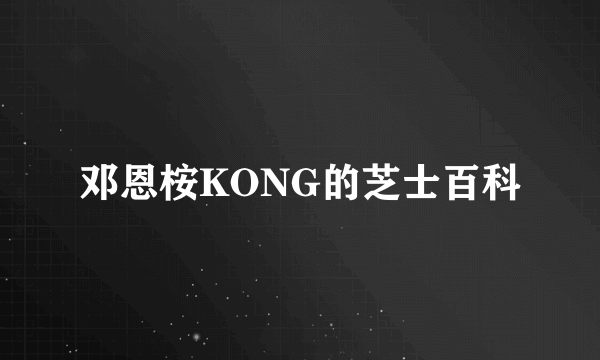 邓恩桉KONG的芝士百科