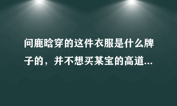 问鹿晗穿的这件衣服是什么牌子的，并不想买某宝的高道仿啊，因为衣服