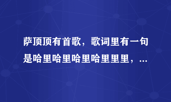 萨顶顶有首歌，歌词里有一句是哈里哈里哈里哈里里里，那是什么歌？