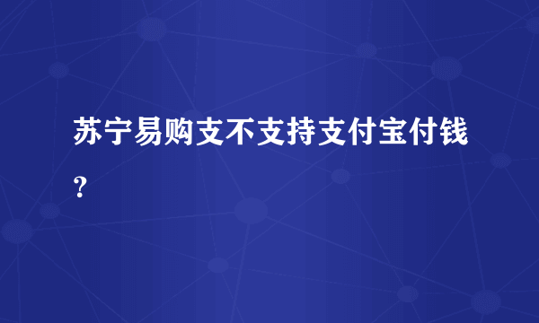 苏宁易购支不支持支付宝付钱？