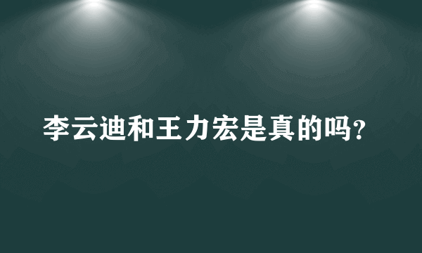 李云迪和王力宏是真的吗？