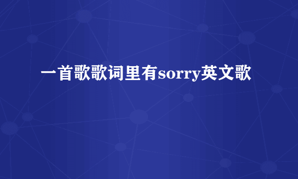 一首歌歌词里有sorry英文歌