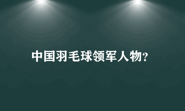 中国羽毛球领军人物？