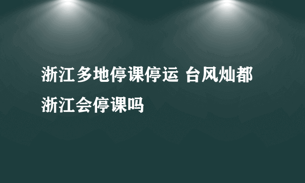 浙江多地停课停运 台风灿都浙江会停课吗