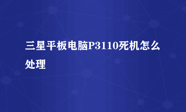 三星平板电脑P3110死机怎么处理