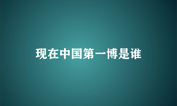 现在中国第一博是谁