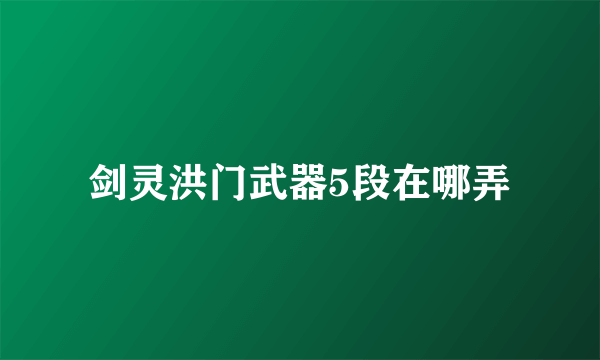 剑灵洪门武器5段在哪弄