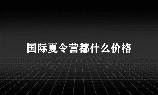 国际夏令营都什么价格