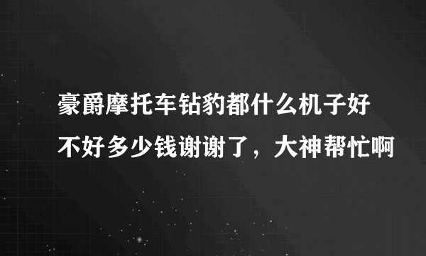 豪爵摩托车钻豹都什么机子好不好多少钱谢谢了，大神帮忙啊