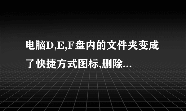 电脑D,E,F盘内的文件夹变成了快捷方式图标,删除之后就没再出来了,这是病毒吗?