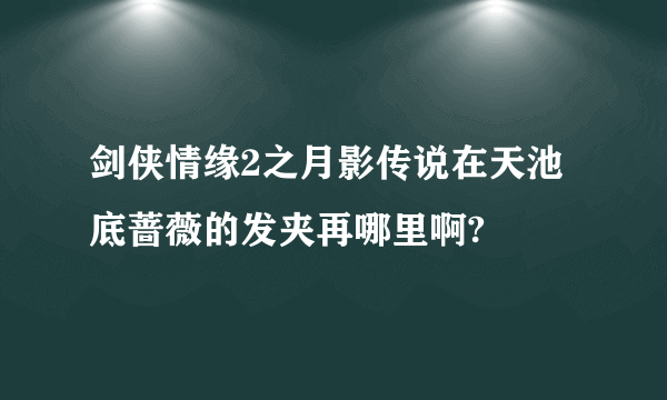 剑侠情缘2之月影传说在天池底蔷薇的发夹再哪里啊?