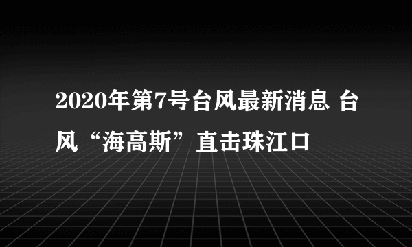 2020年第7号台风最新消息 台风“海高斯”直击珠江口