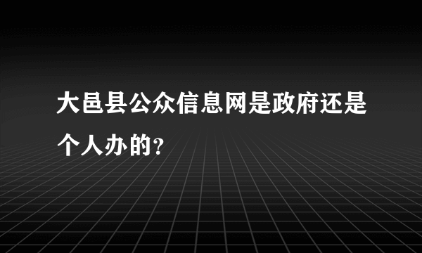 大邑县公众信息网是政府还是个人办的？