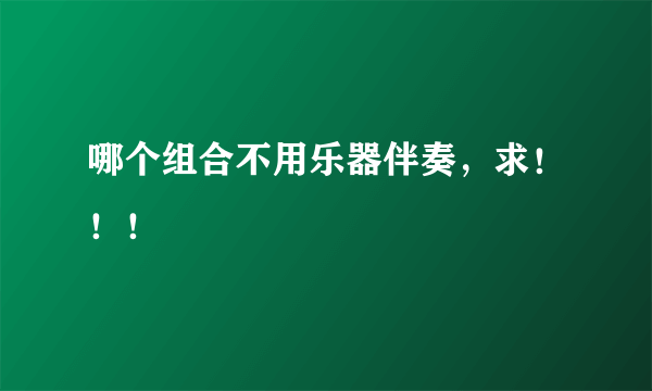 哪个组合不用乐器伴奏，求！！！