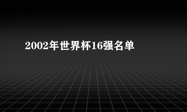 2002年世界杯16强名单