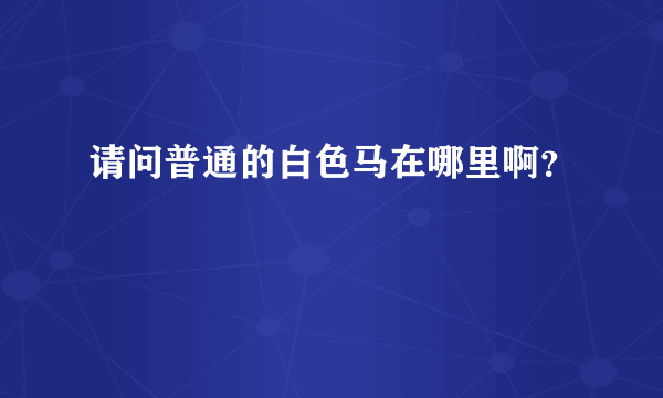 请问普通的白色马在哪里啊？