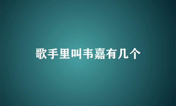 歌手里叫韦嘉有几个