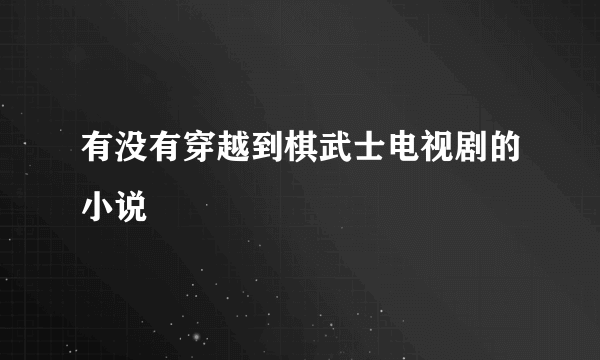 有没有穿越到棋武士电视剧的小说