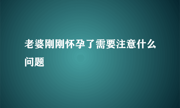 老婆刚刚怀孕了需要注意什么问题