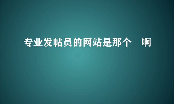 专业发帖员的网站是那个　啊