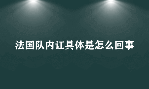 法国队内讧具体是怎么回事