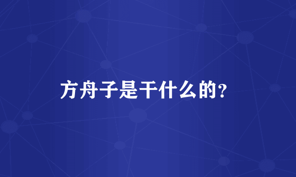 方舟子是干什么的？