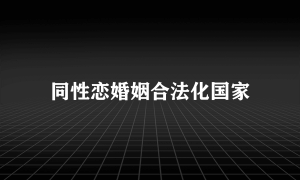 同性恋婚姻合法化国家