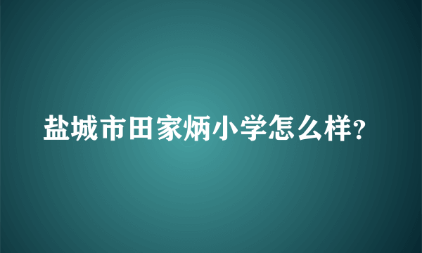 盐城市田家炳小学怎么样？