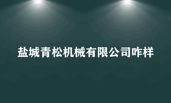 盐城青松机械有限公司咋样