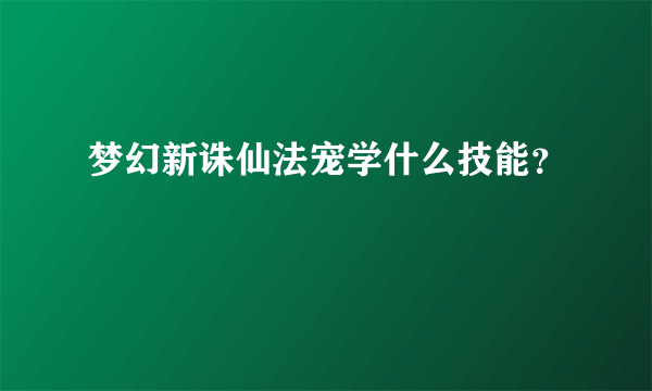 梦幻新诛仙法宠学什么技能？