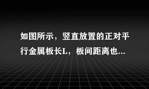 如图所示，竖直放置的正对平行金属板长L，板间距离也为L，两板间有场强为E的匀强电场（电场仅限于两板之