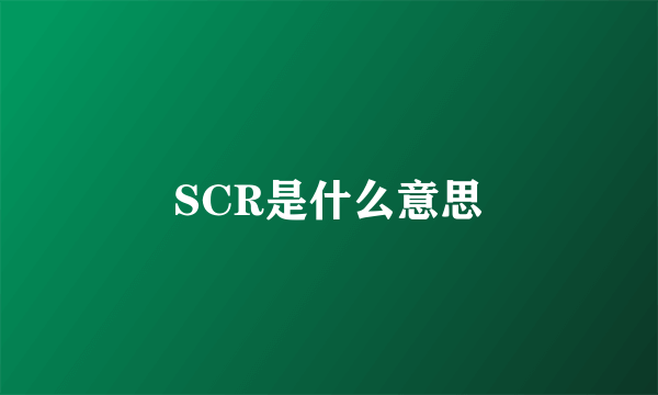 SCR是什么意思