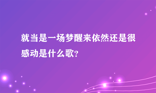 就当是一场梦醒来依然还是很感动是什么歌？