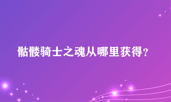 骷髅骑士之魂从哪里获得？