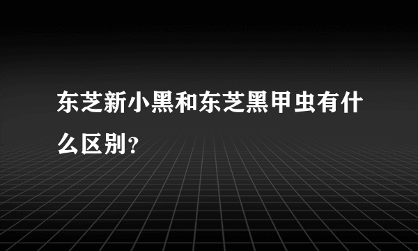 东芝新小黑和东芝黑甲虫有什么区别？