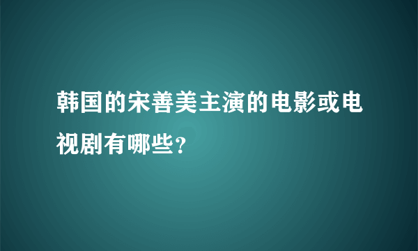 韩国的宋善美主演的电影或电视剧有哪些？