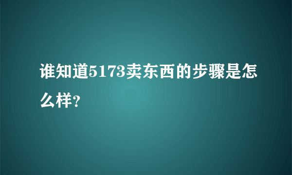 谁知道5173卖东西的步骤是怎么样？