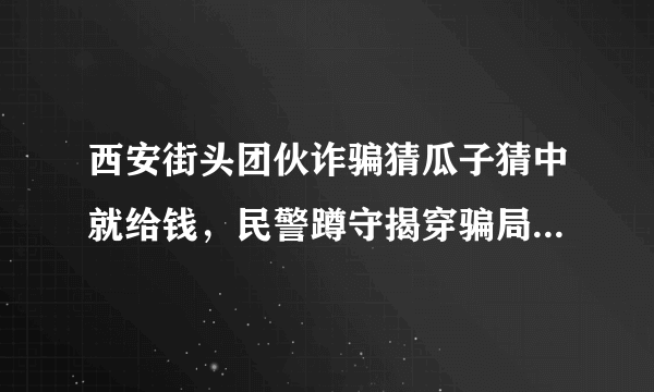 西安街头团伙诈骗猜瓜子猜中就给钱，民警蹲守揭穿骗局抓获两团伙, 你怎么看？