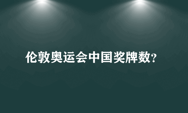 伦敦奥运会中国奖牌数？