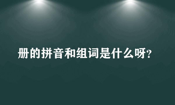 册的拼音和组词是什么呀？