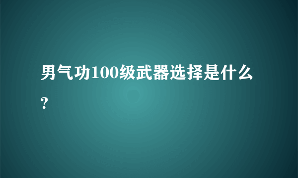 男气功100级武器选择是什么？