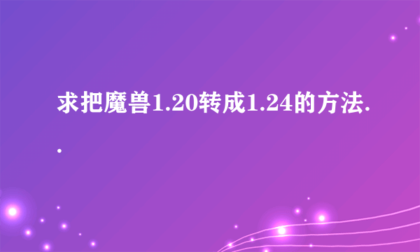 求把魔兽1.20转成1.24的方法..