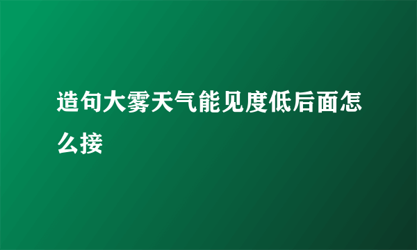 造句大雾天气能见度低后面怎么接