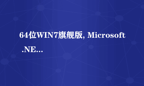 64位WIN7旗舰版, Microsoft .NET Framework 4.0安装不了是为什么